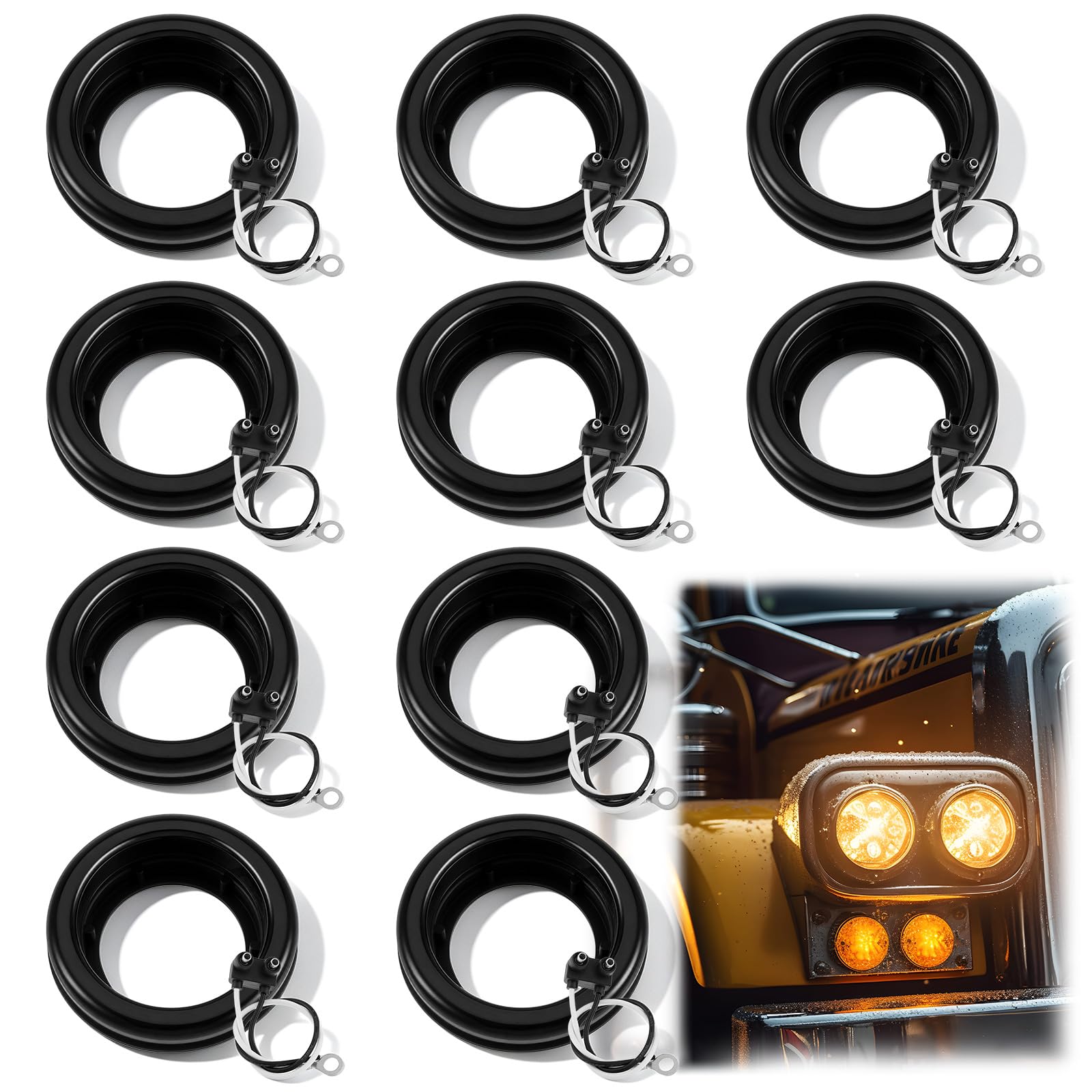 Pangda 10 Pack 2.5 Inch Rubber Grommets, for Truck Trailer Boat Lights