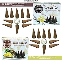 Vista 279 de TRUMIRI Incense Cones - Combo Pack of 20 Cone Incense - 10 Nag Champa + 10 Palo Santo - Insence Cones - Incense Cones Scented - Cone Incense Scents
