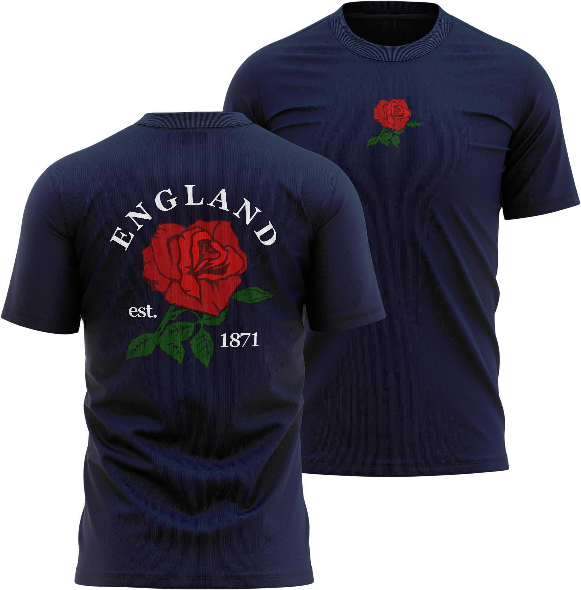 England Supporters Rugby T Shirt Mens English 1871 England Rose Badge Tee