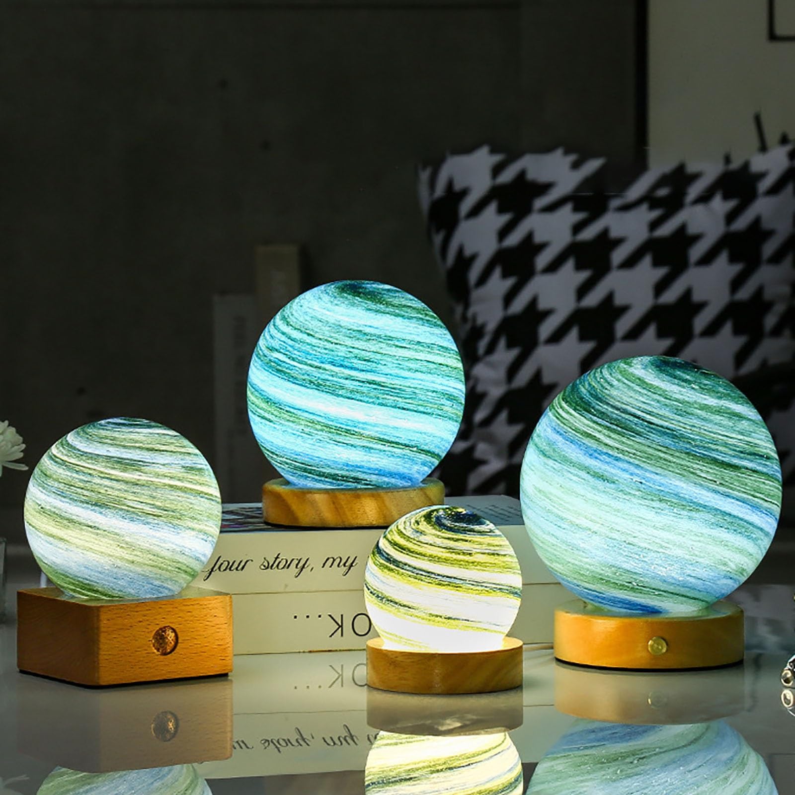 Lámpara De Luna, 3D Luna Lampara, Supporto In Legno E Carica USB, Control Táctil, Lámpara De Noche De 3 Colores, Regalos Para Niña, Chicos Chicas Regalos De Cumpleaños(B,100mm)