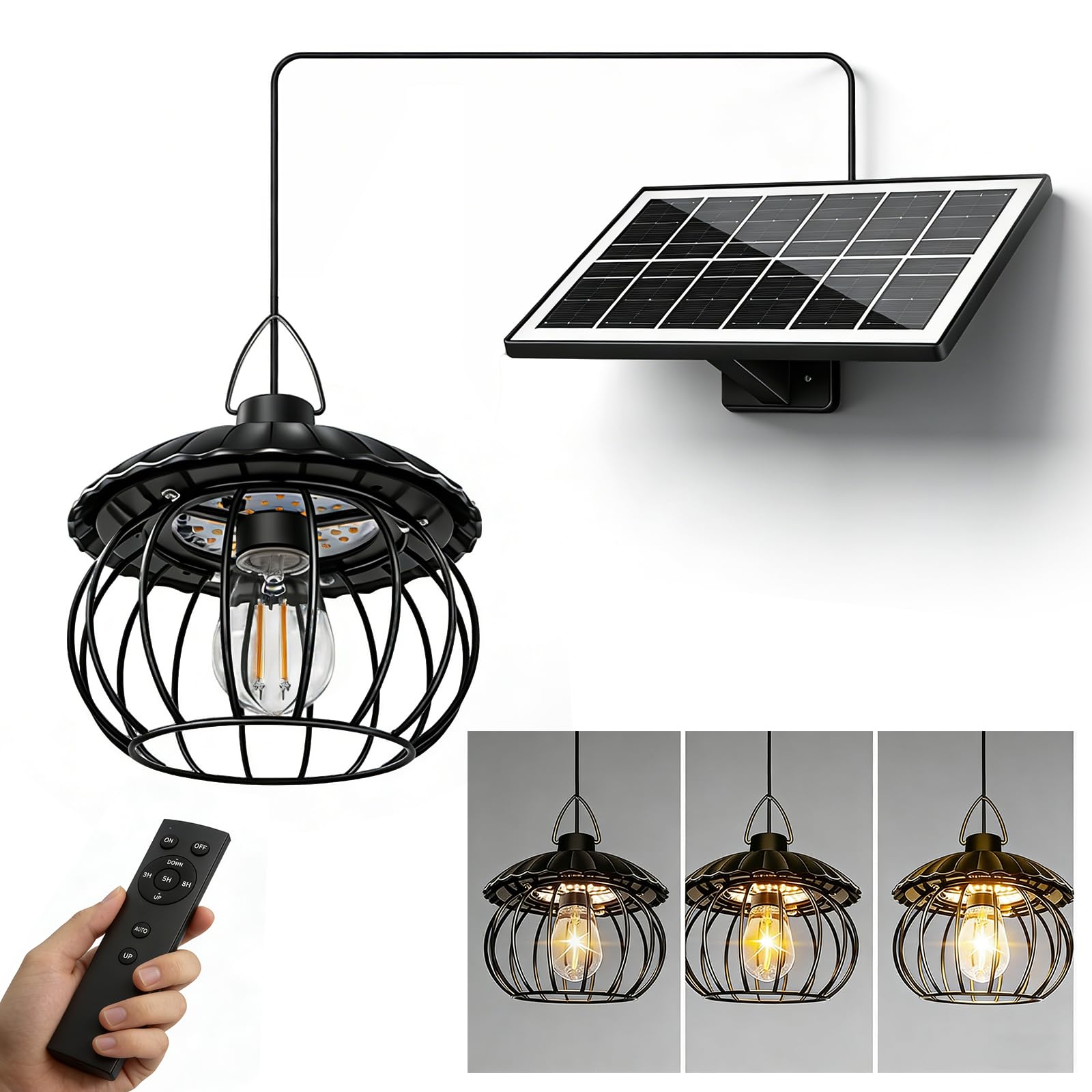 ChunHee Solar Hängelampe für Außen, 4400 mAh, IP65, geteiltes Design, Schnellladefunktion