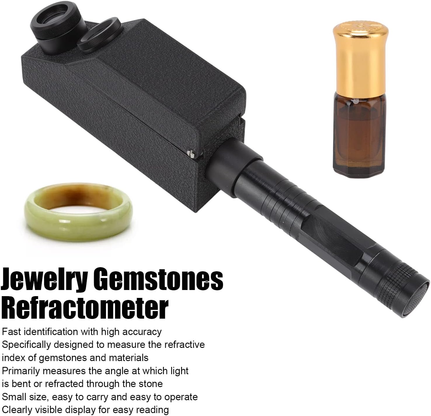 Portable Gemstones Refractometer, High Accuracy Jewelry Gemstone Tester, Lab Refractometers Gem Tester for All Stones and Metal