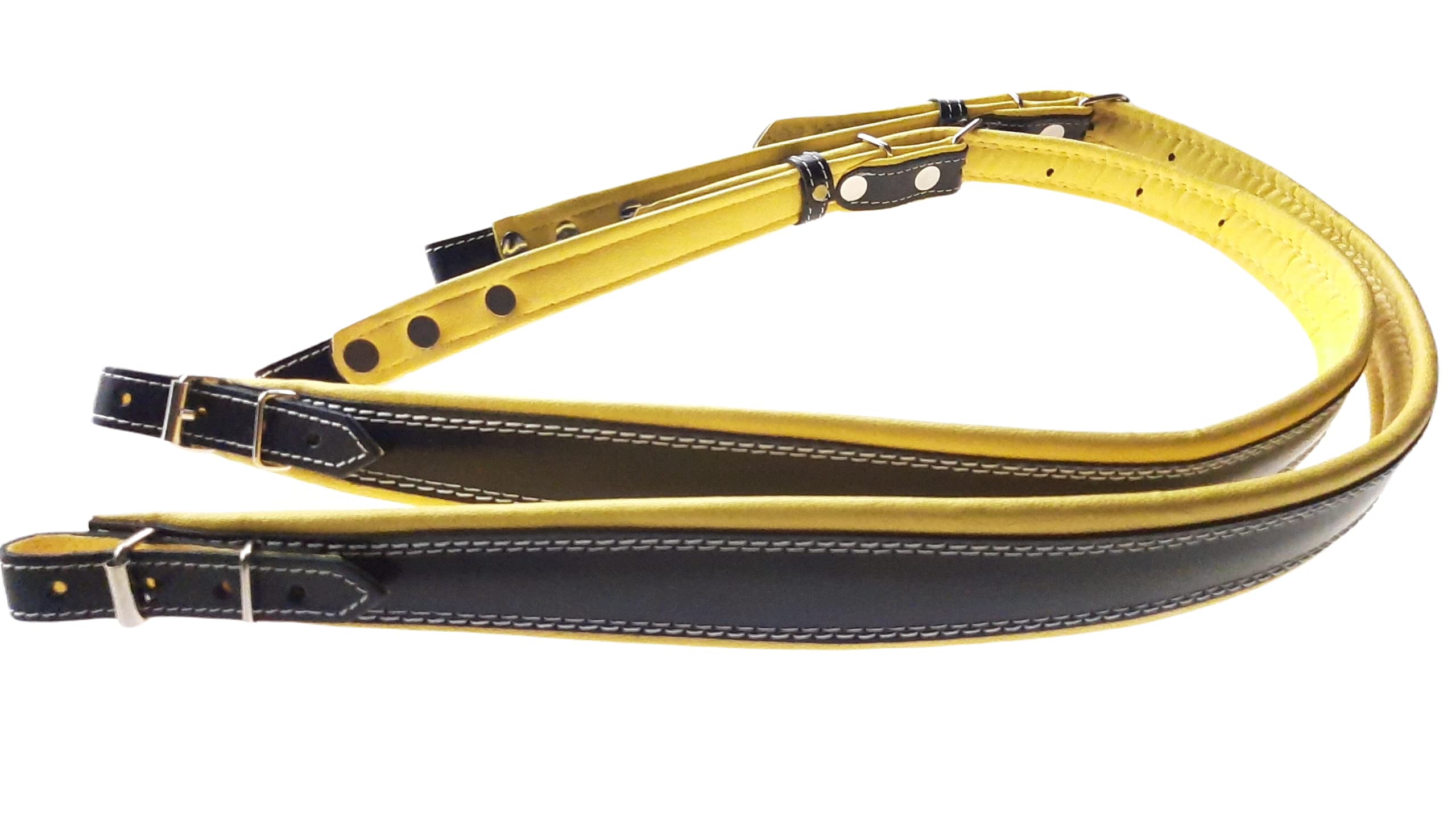 Correas de acordeón cuero 60-120 bajo negro/amarillo, amarillo