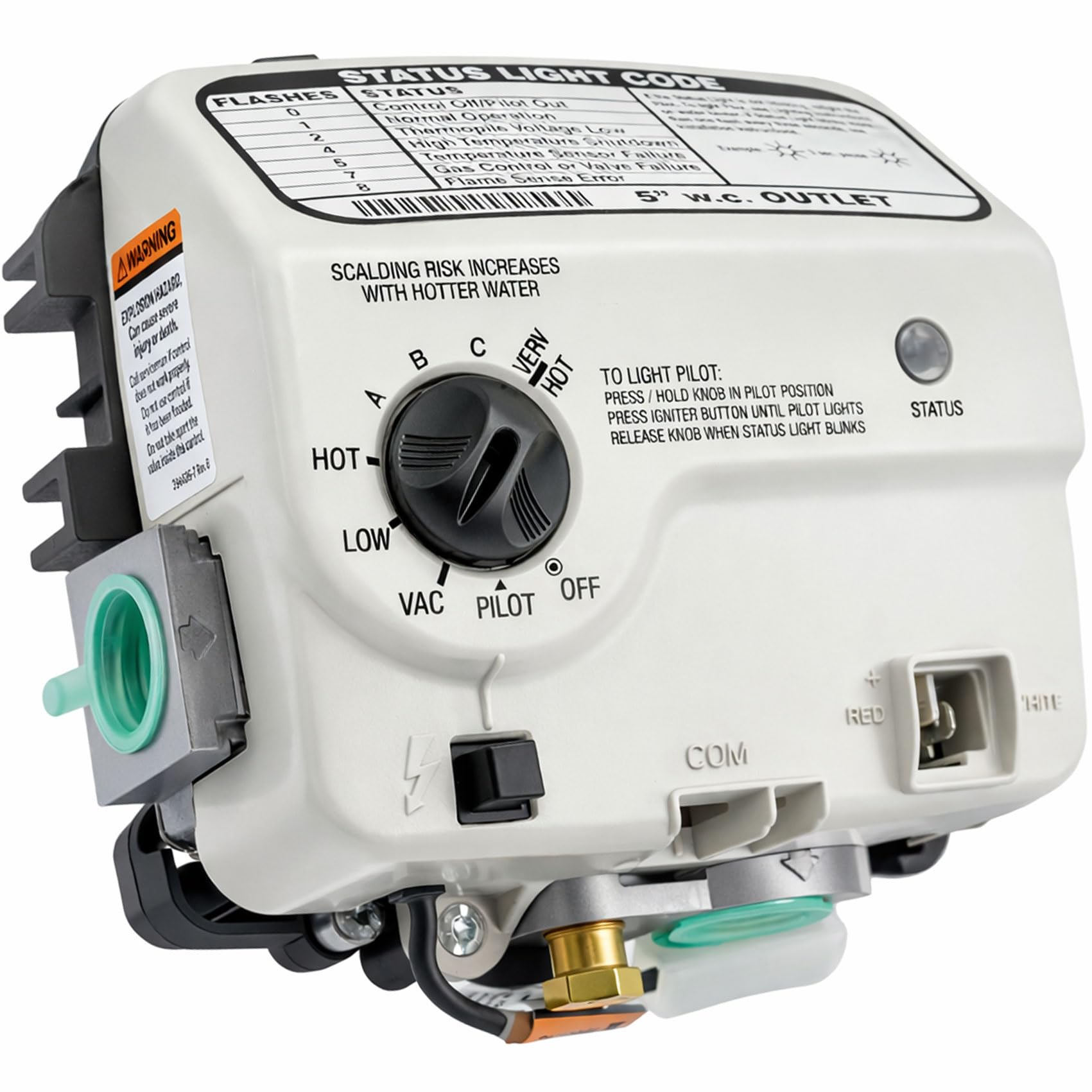 Photo 1 of 100112336 Upgraded Water Heater Gas Valve(OEM) Compatible with a.o. smith, reliance etc. Gas Control Valve for 5” wc Outlet Water Heater Replacement part number 9007884005, 316910-000, 321166-000 etc.