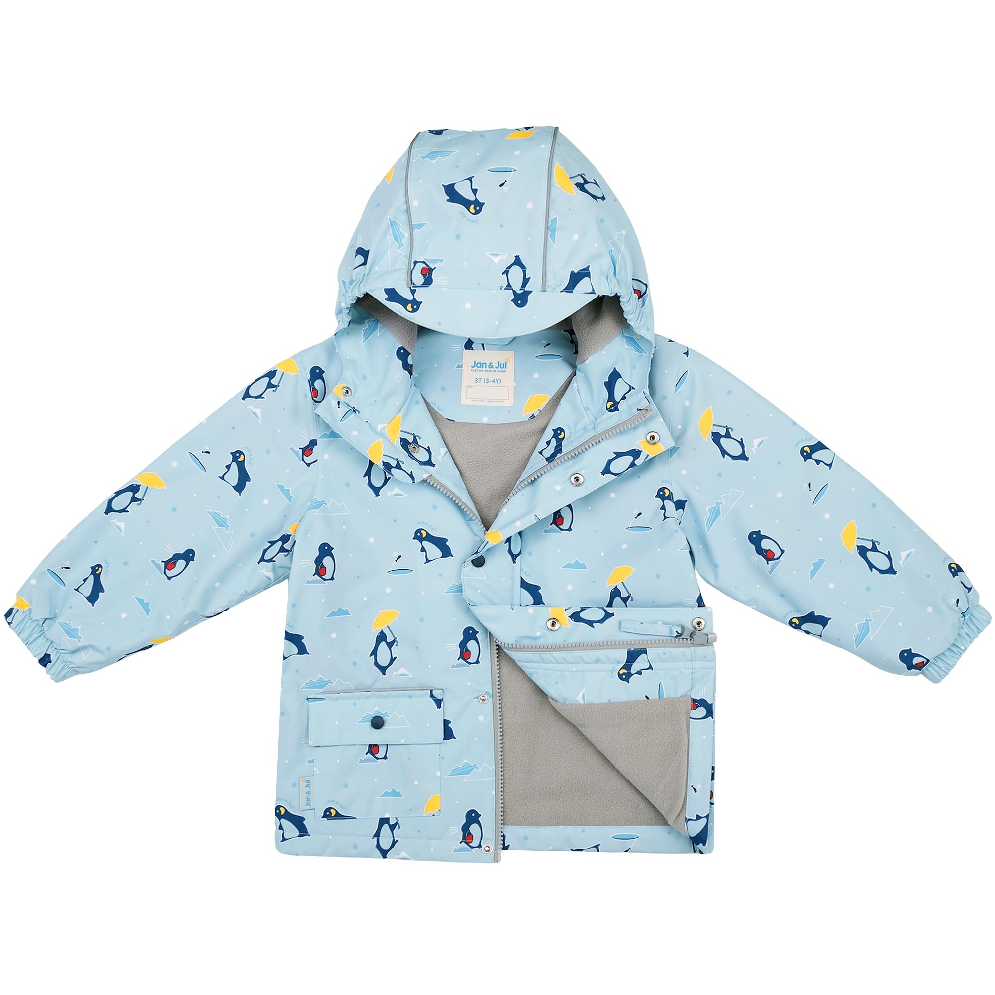 JAN &amp; JUL Waterproof Cozy-Dry Rain Jacket for Kids