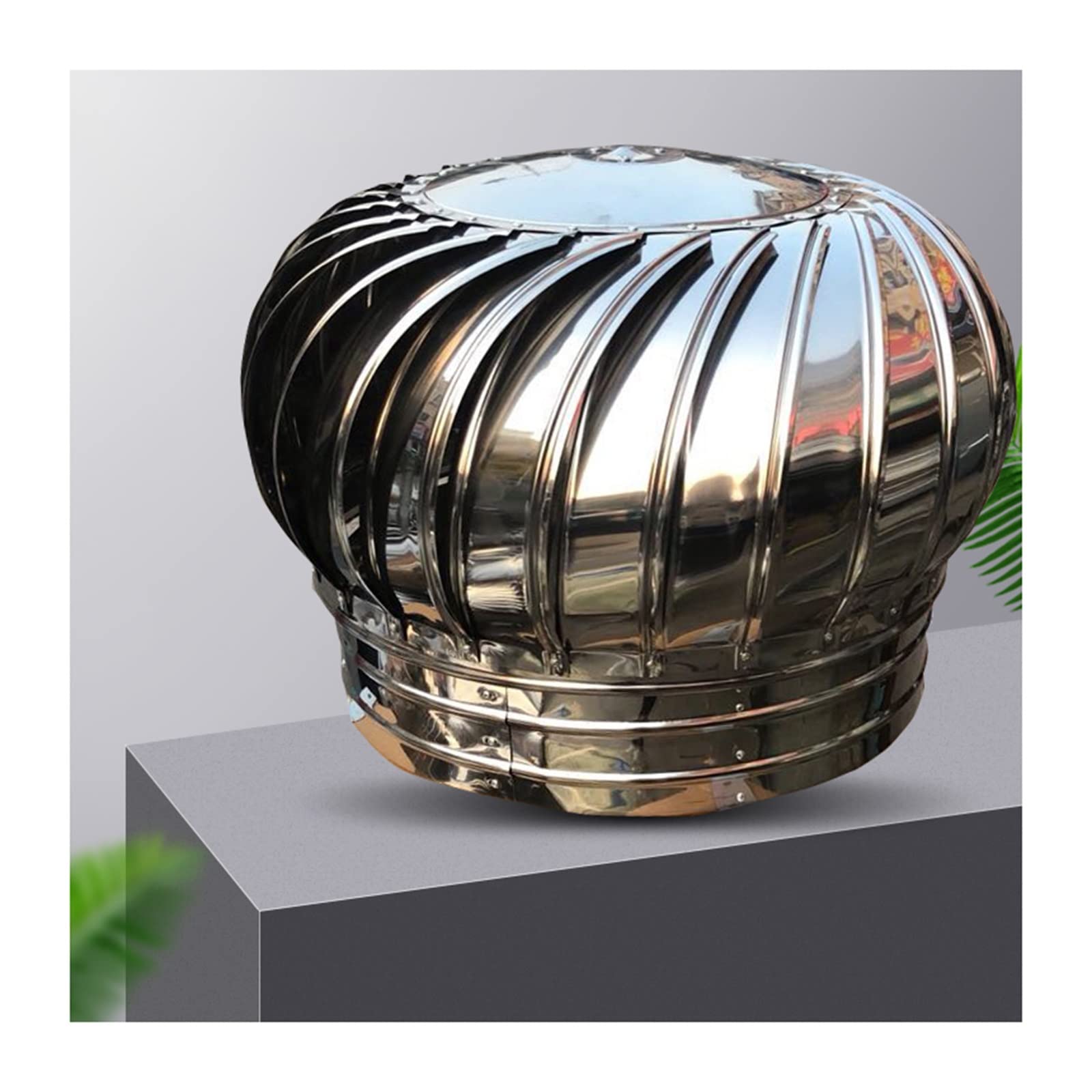 EJGMCNSGB Stainless Steel Rotating Chimney Cowl Cap, Chimney Cowl Cap Pot Guard Stainless Steel Flue Pipe Cover Cap Vent,Stainless Steel Chimney Cowl,Chimney Spinner Cowl,110mm/4.33in