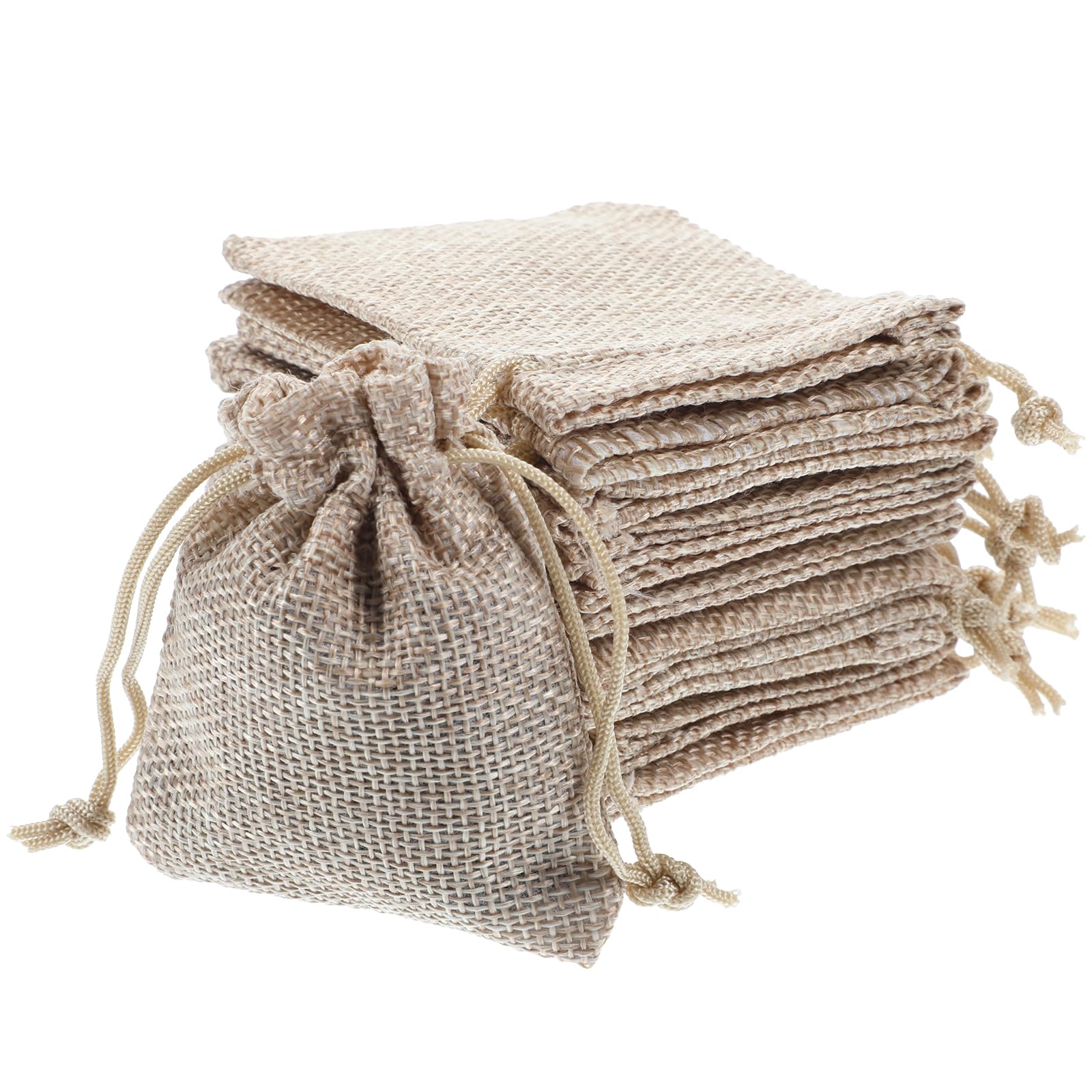 20 Pcs Small Hessian Gift Bags 3.5x2.7", Burlap Gift Bags Small Burlap Bags Mini Burlap Bags Small Drawstring Bags Small Burlap Gift Bags Reusable Gift Bags DIY Craft Bags Small Size for Party
