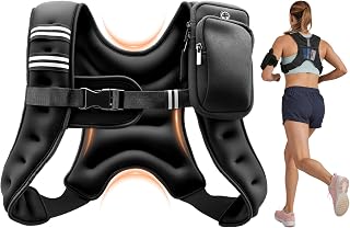 VEVOR Weighted Vest, 6lbs/8lbs/10lbs/25lbs Body Weight Vest for Men Women, with Reflective Stripe, Adjustable Buckle, Workout Equipment for Strength Training, Running, Jogging, Fitness, Muscle Building, Weight Loss