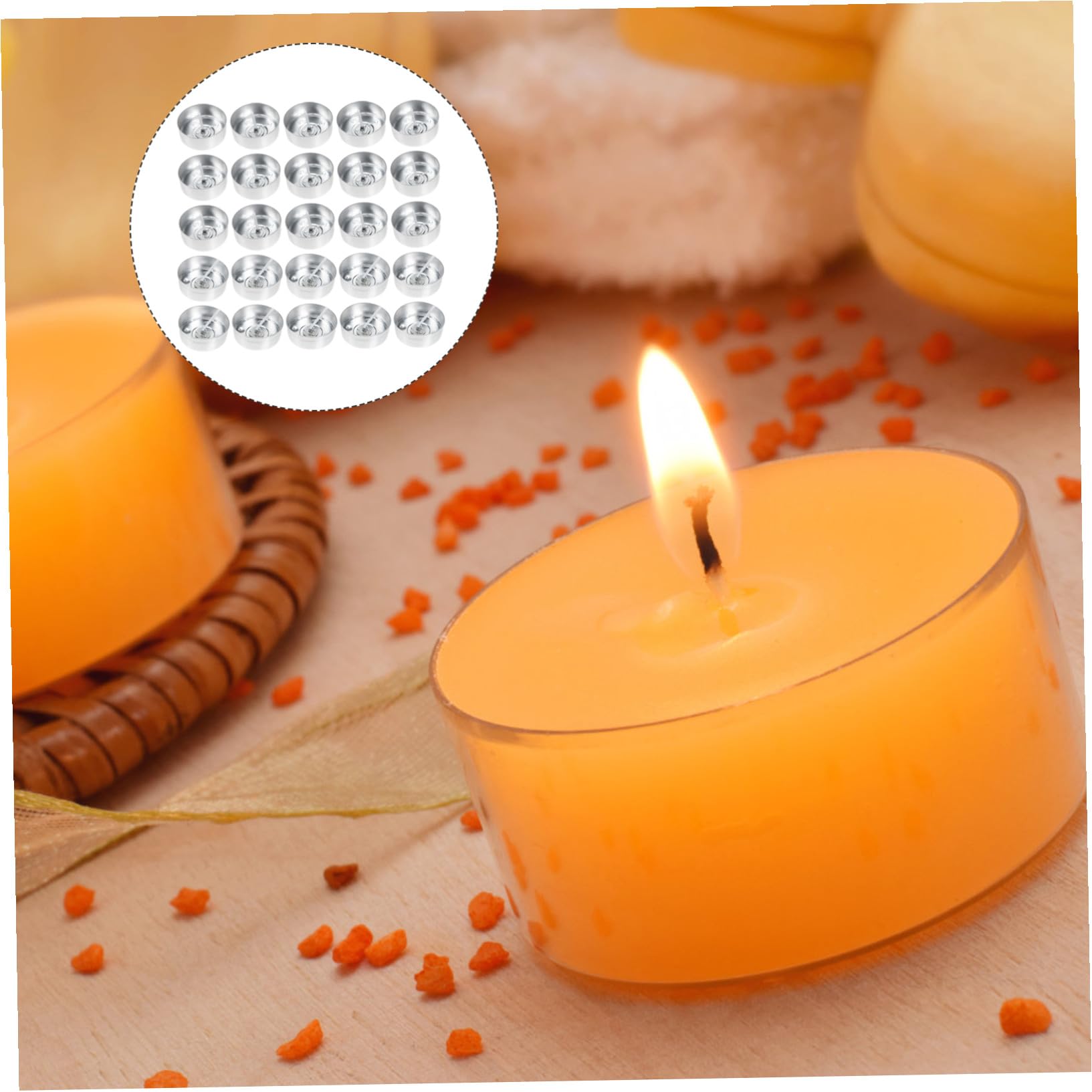 Moldes Circulares de Aluminio para Velas Diy, 200 Juegos, Plata