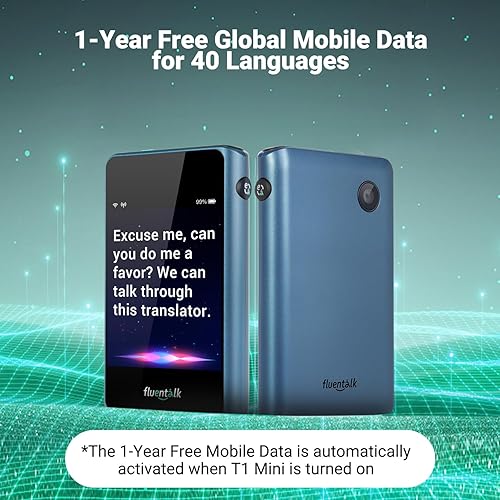 Miniatura 2 de Timekettle T1 Mini dispositivo de traductor no necesita WiFi, datos móviles globales integrados de 1 año, admite 40 idiomas y traducción de fotos,