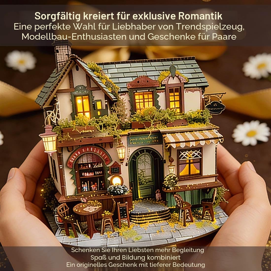 3D Holzpuzzle Waldflüstern-Hütte Für Erwachsene, Holz Taverne Miniaturhaus-Bausatz Kreatives Ohne Kleber, Kreativ Desktop Geschenk Für Montage Enthusiasten (220 Teile)