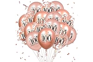 100th Birthday Balloons 18 Pcs Rose Gold Happy 100th Birthday Latex Balloons...