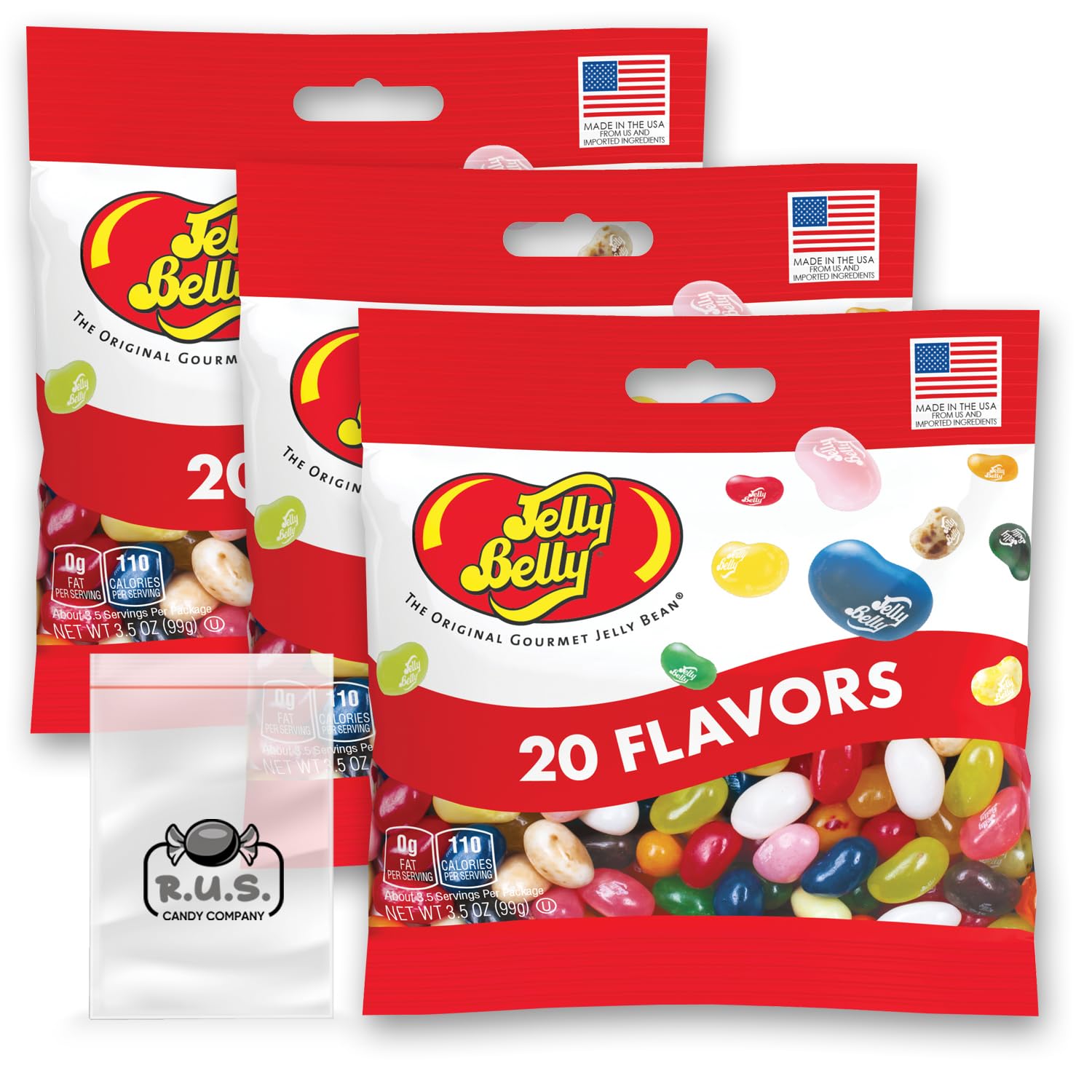Jelly Belly 20 Flavor Assortment Mix Jelly Beans 3 Pack