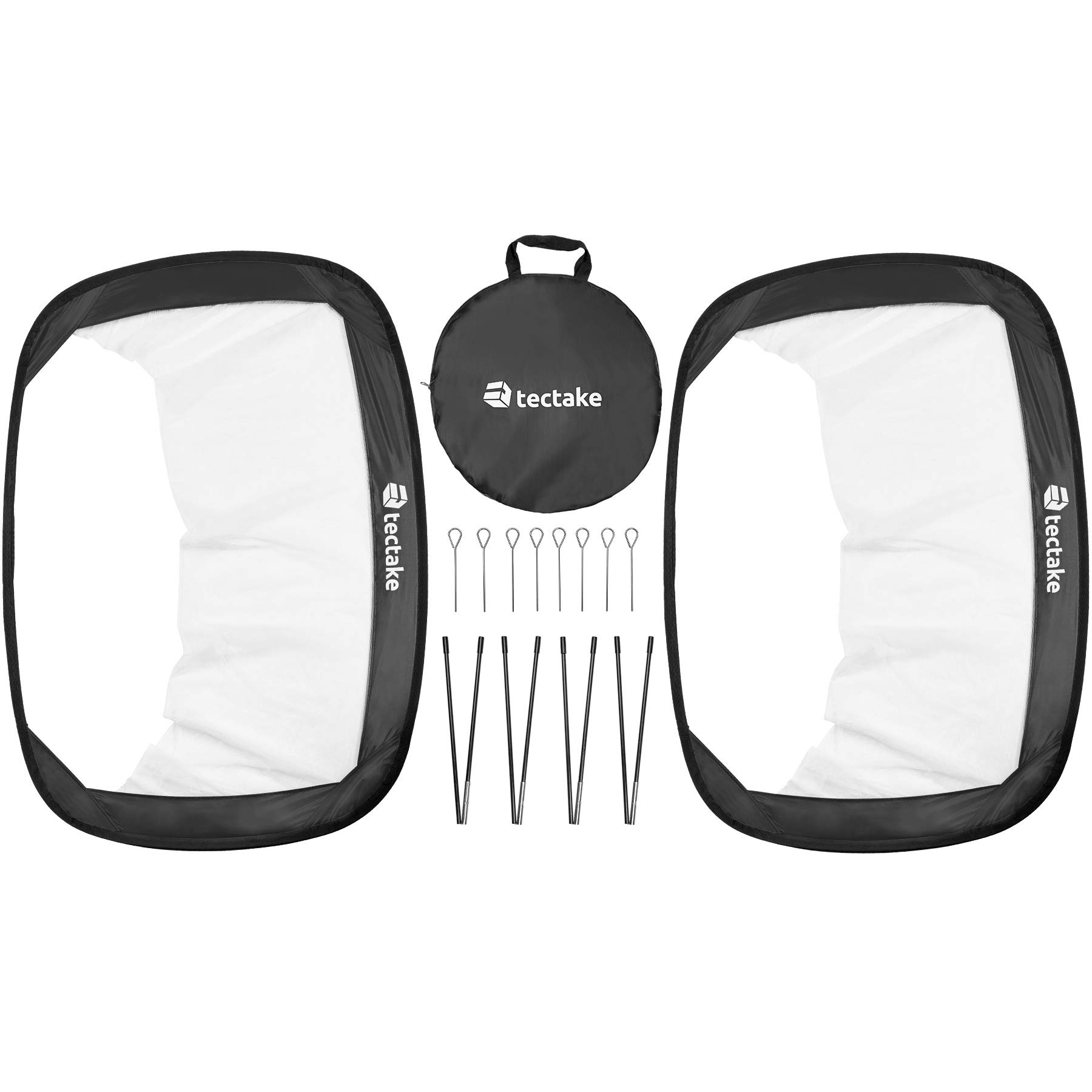 Tectake Set di 2 Mini Porte Calcio Ripieghevoli Pop-up per Outdoor, con Borsa Trasporto