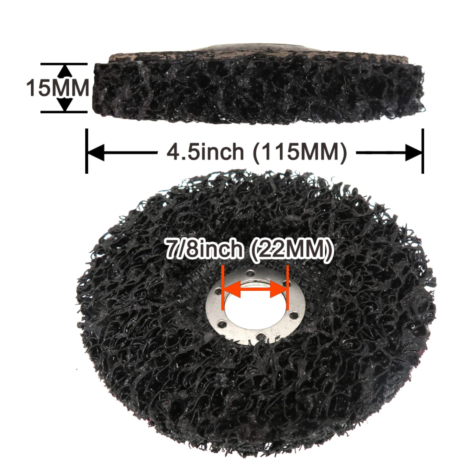 5 Uds Rueda Abrasiva Quitar Pintura 4,5 "115mm Herramienta De Limpieza De Disco De Eliminación De Pintura De Óxido Para Amoladora Angular,Negro