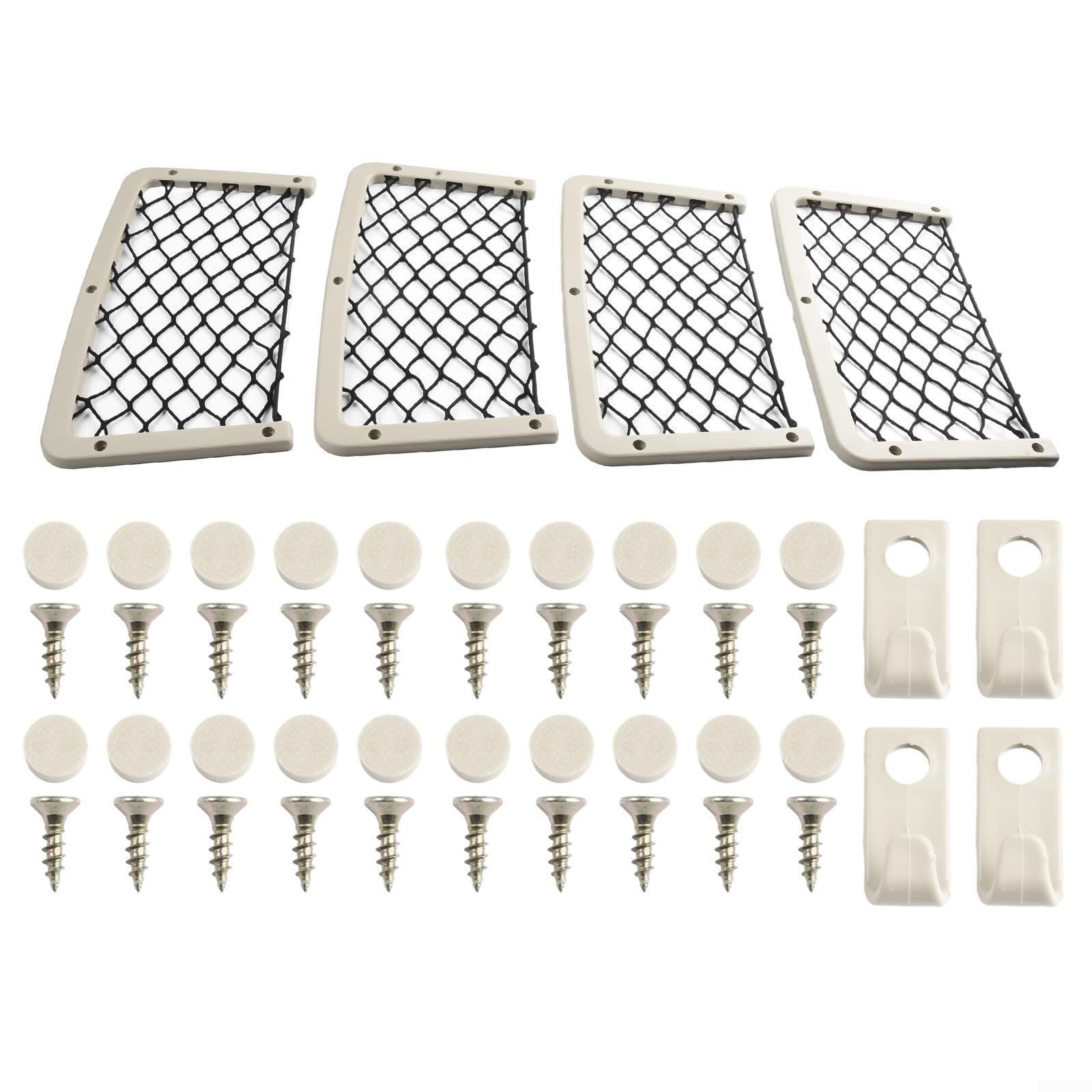 AugustknowU Frame Car Storage Cargo Net Bag Elastic Mesh Pocket Luggage Holder for Camper Van RV Boat 18x36cm 4 Pack