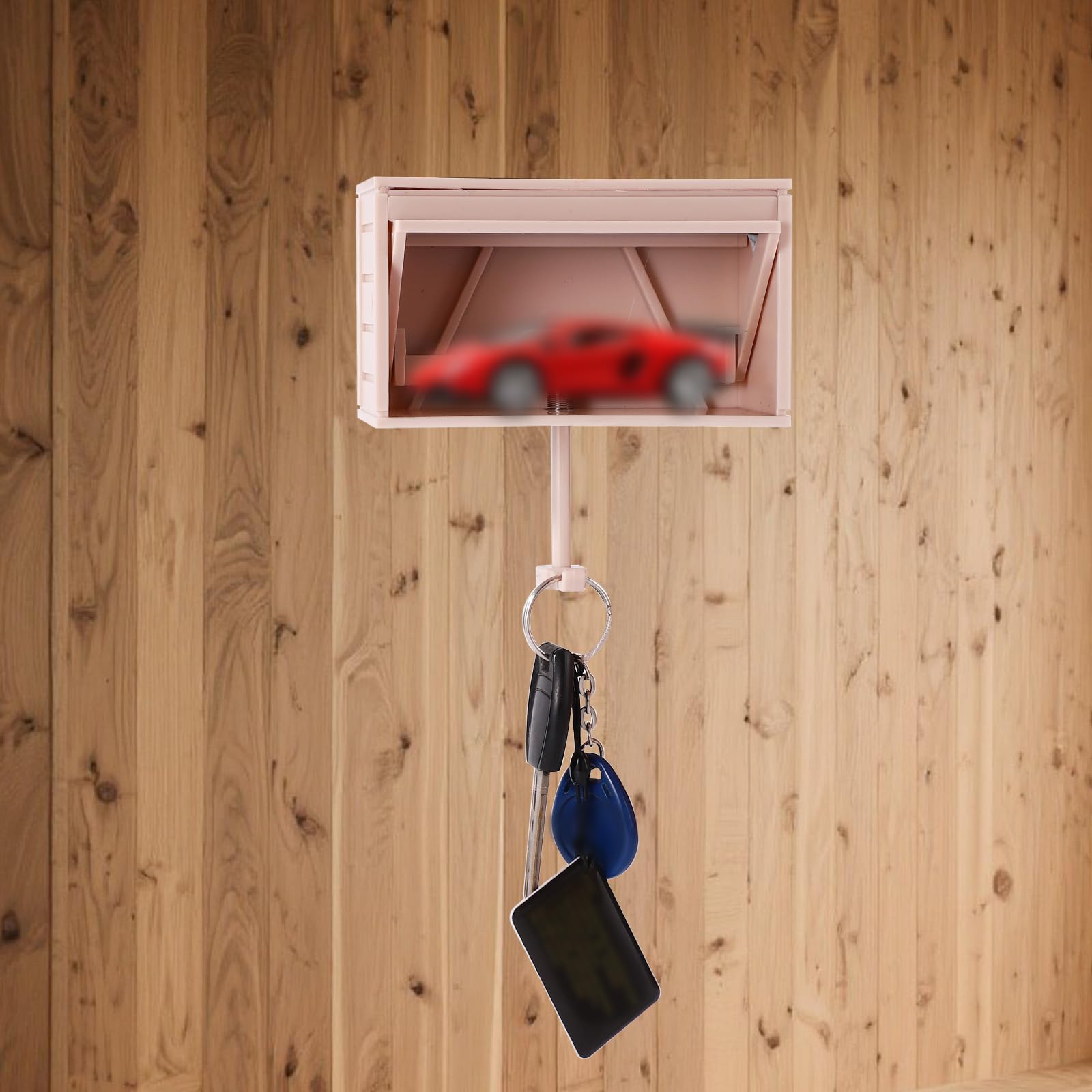 Porte-clés Mural Garage Avec LED Blanche Et Effet Miroir Infini - Design Ferme, Piles AAA, Pour Entrée Ou Bureau
