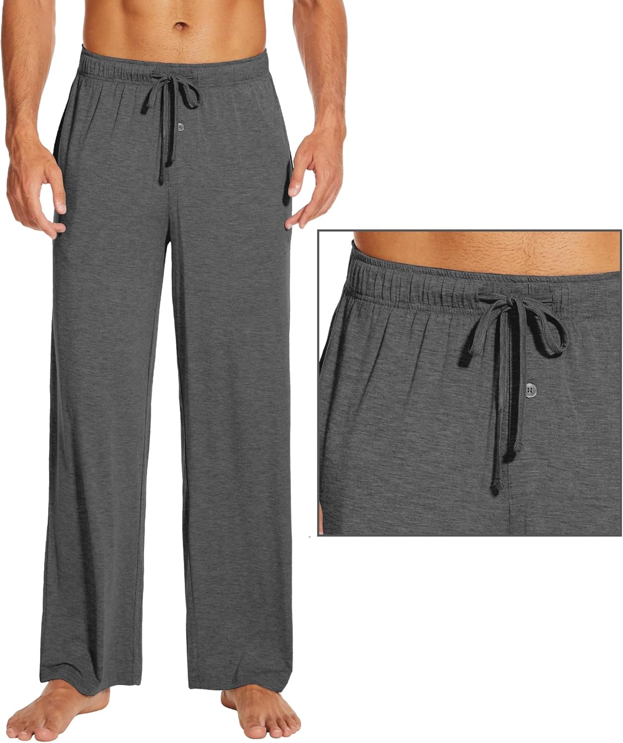WiWi Viscose from Bamboo Mens Pajama Pants Soft Lounge Bottoms Sweatpants Sleep Pant Drawstring with Pockets S-XXL - Image 3