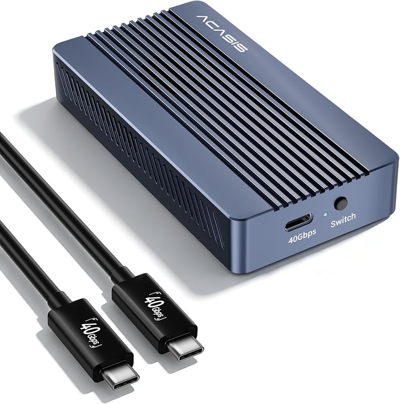 ACASIS 40Gbps M.2 NVMe SSD Enclosure with Cooling Fan | M.2 Enclosure Compatible with TB5/4/3USB4/USB3.2/3.1/3.0/2.0, TBU 405 Pro for M1 M2 Pro/Max Support 2280/2260/2242/2230