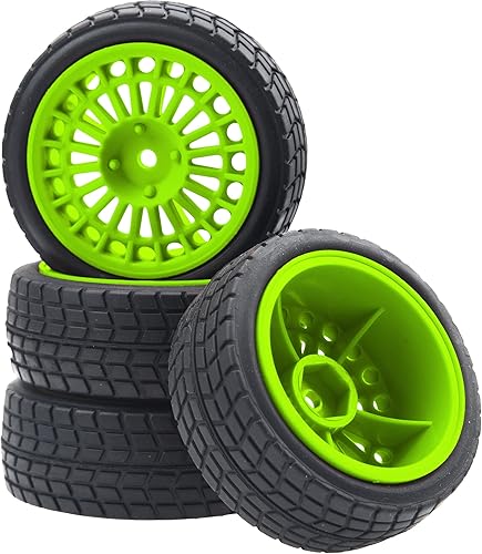 OD2.75 pulgadas de nailon 0.472 in hexagonal llantas y neumáticos de goma compatibles con HSP Tamiya HPI Traxxas 110 112 On-Road Car, WLtoys 144001