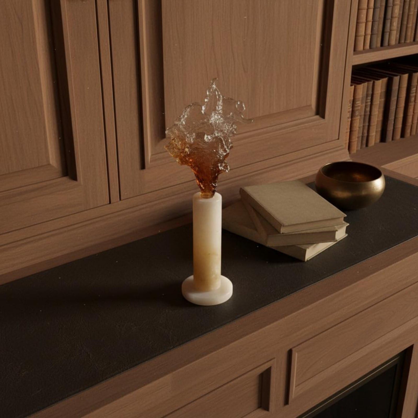 rockible Skulptur Kerzenhalter Luxusoptik Kerzenständer Elegant Kerzenständer für Hotel, Lounge, Hohes Modell