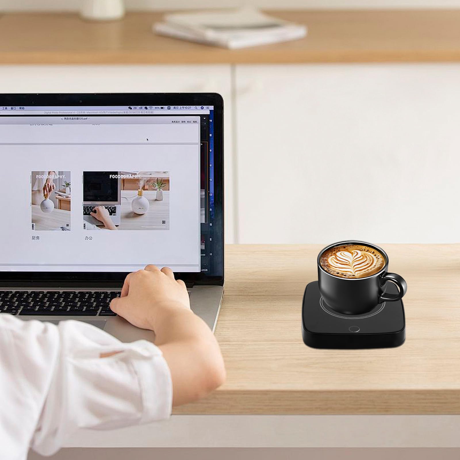 Jinlaili Scaldabagno intelligente per tazze, riscaldatore di caffè, con 3 modalità di temperatura, 8 ore, spegnimento automatico, riscaldatore tazza ufficio, scaldabagno, riscaldatore di candele, per