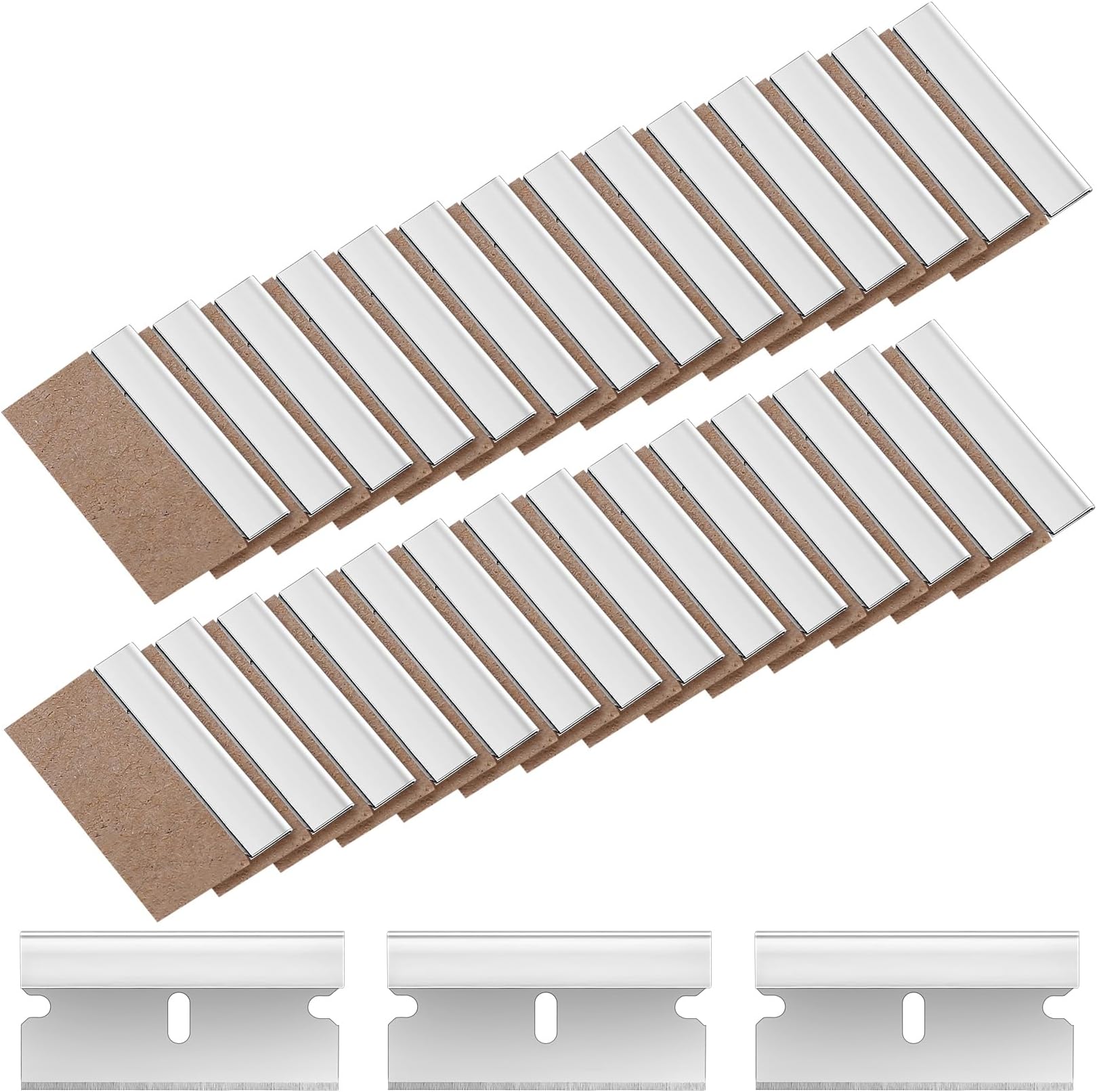 100 Pcs Scraper Blades,Car Sticker Remover,Glass Scraper for Windows,Glass Paint Scraper Cleaning Tool, Replacement Plastic Scraper Blades Non Scratch for Ceramic Hob Decal Paint Decals Scraper (100)