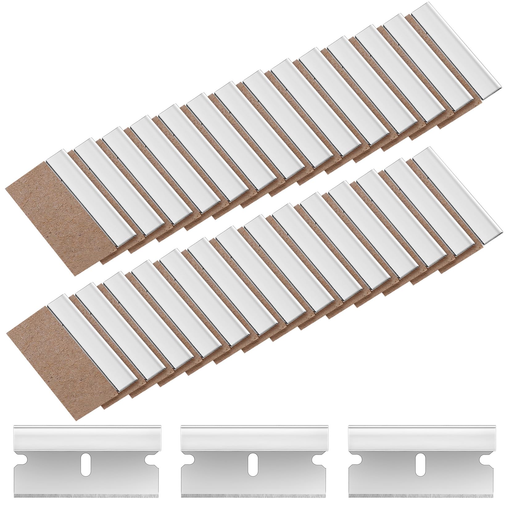 100 Pcs Scraper Blades,Car Sticker Remover,Glass Scraper for Windows,Glass Paint Scraper Cleaning Tool, Replacement Plastic Scraper Blades Non Scratch for Ceramic Hob Decal Paint Decals Scraper (100)