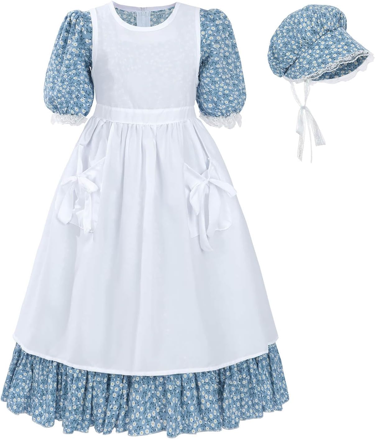 Nuoqi Pioneer Dresses for Girls Laura Ingalls Wilder Costume Colonial Girls Costume