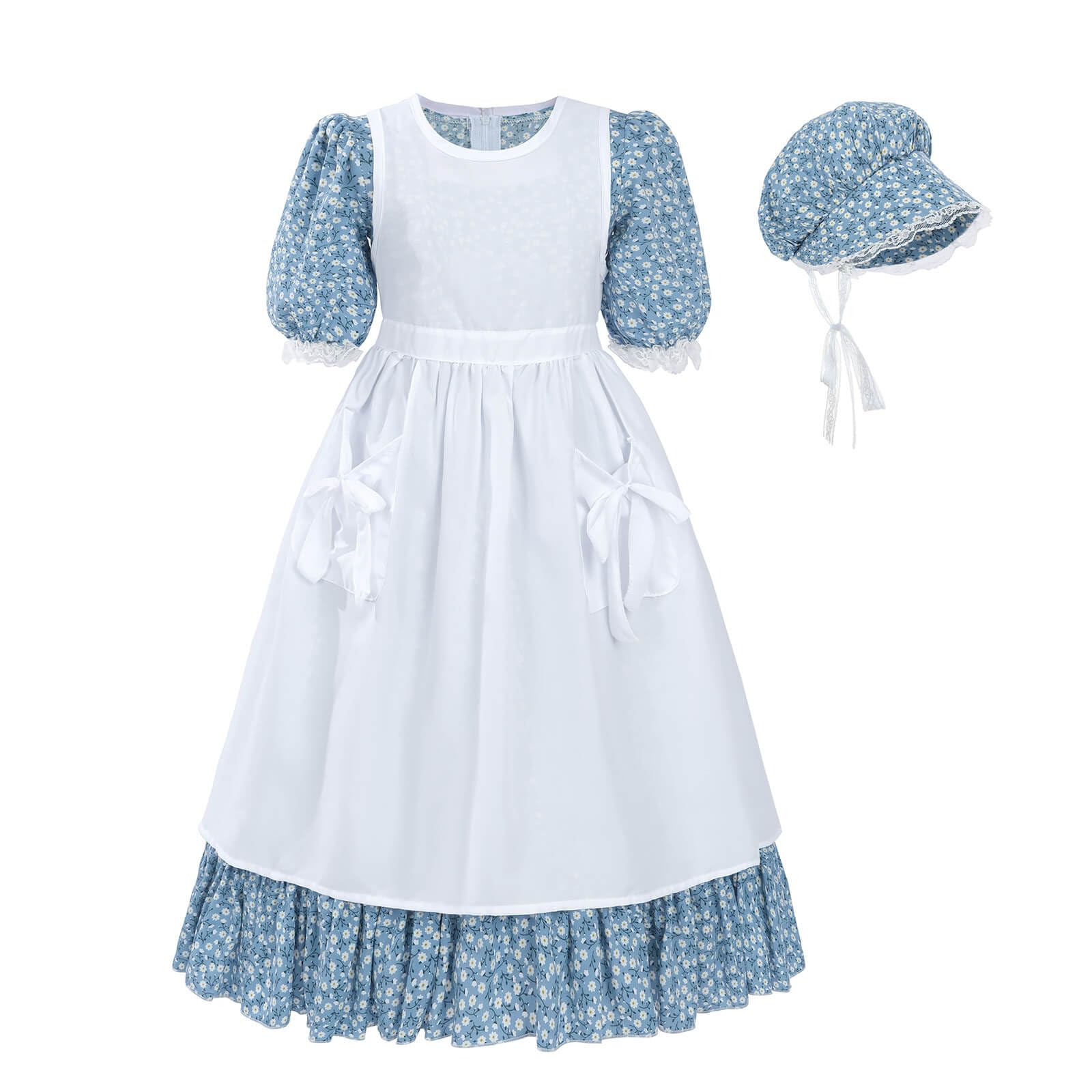 Nuoqi Pioneer Dresses for Girls Laura Ingalls Wilder Costume Colonial Girls Costume