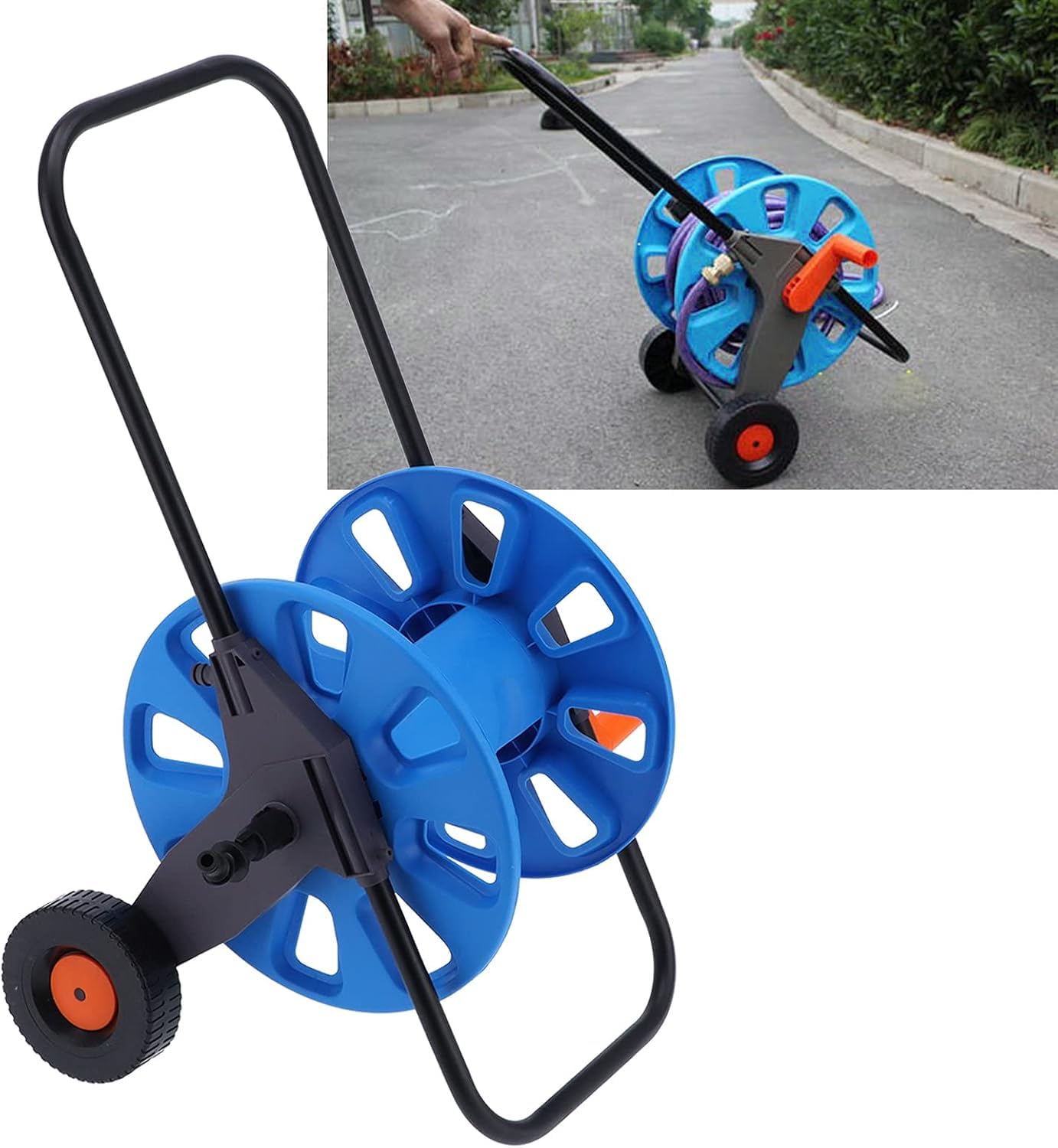 Kanduo enrollador de Manguera Carro portamangueras, Soporte for mangueras de jardín, Soporte for mangueras de Exterior for Carreteras, invernaderos y lavaderos de Coches.