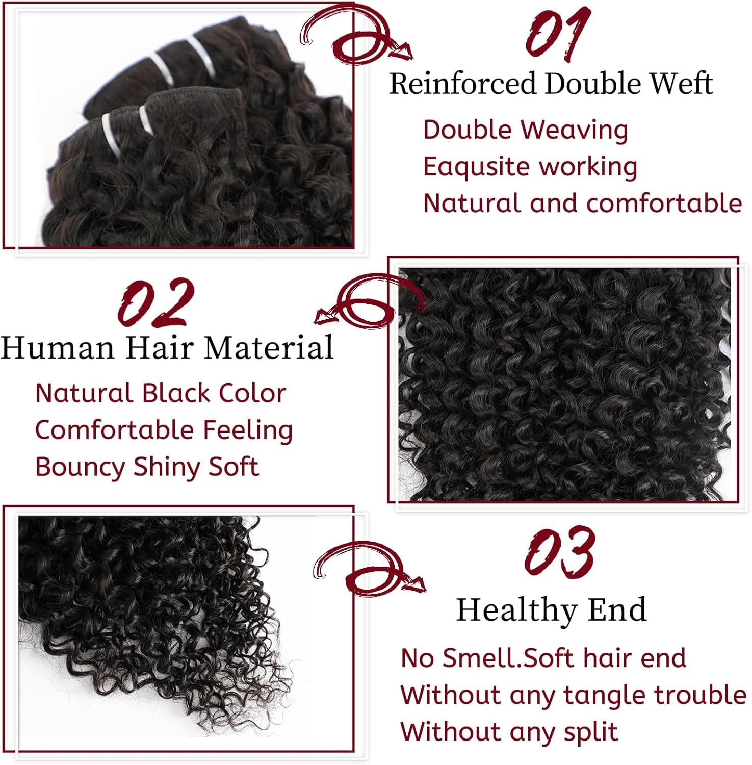 Datanala Kinky Curly Clip in Hair Extensions 8Pcs/lot 120g With 18 Clips 14Inch Brazilian Virgin Kinky Curly Clip in Hair Extension Real Human Hair Natural Black Color For Black Women - Image 3