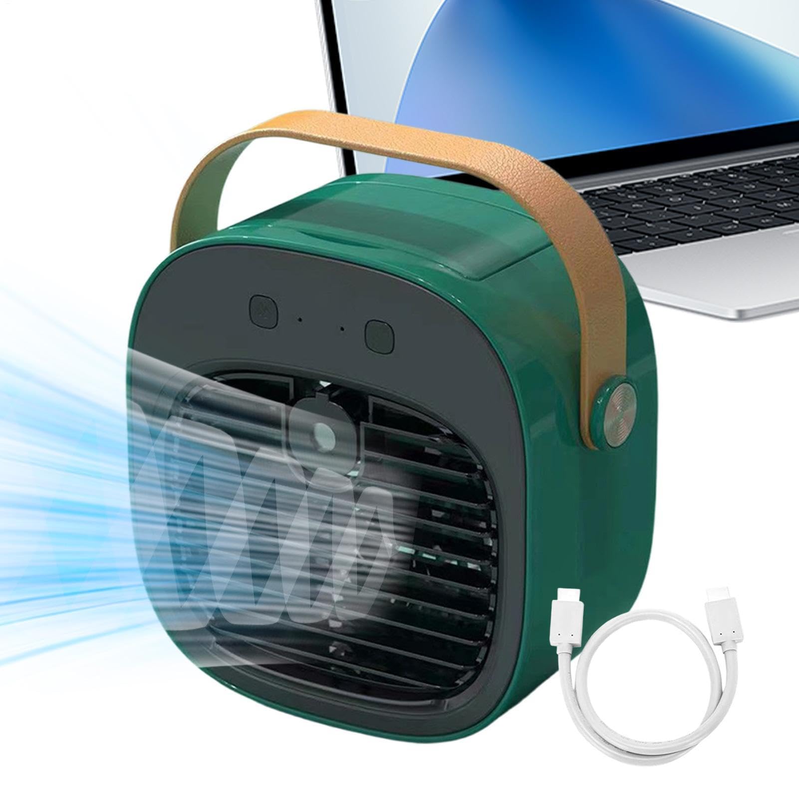 Ventilatore da Scrivania Personale USB Ricaricabile Silenzioso 3 Velocità | Ventilatore da Tavolo con Nebulizzazione Rinfrescante Per Camera Soggiorno Ufficio Campeggio Viaggio