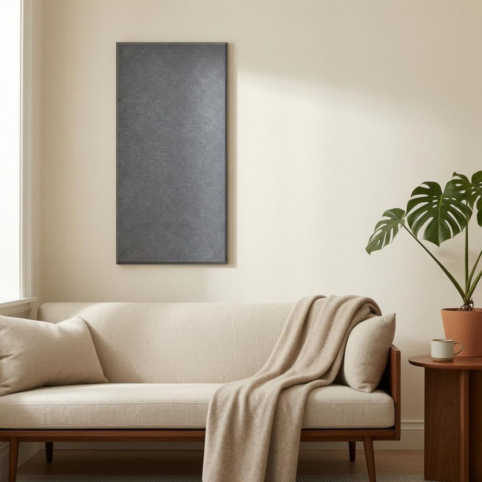 harayaa Pannello Fonoassorbente Parete Pannello Acustico Pannello Fonoisolante Pannello Decorativo in Fibra di Poliestere con Finitura Morbida in Feltro per , Bianco
