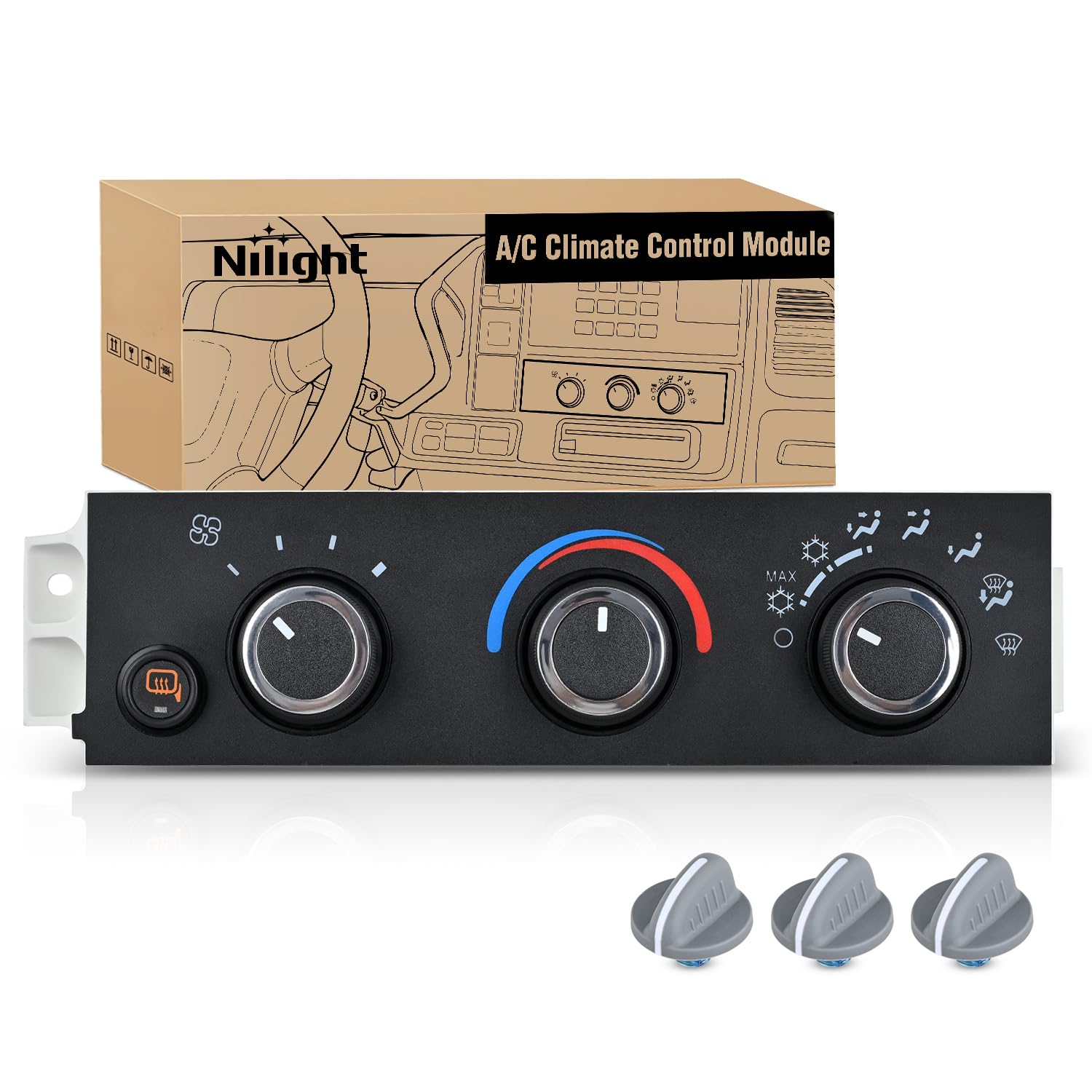 Nilight A/C Heater Climate Control Module Switch Panel | Compatible with 2008-2022 GMC Savana/Chevrolet Express 1500 2500 3500 2009-2023 Cargo/Pasajeros-image-19