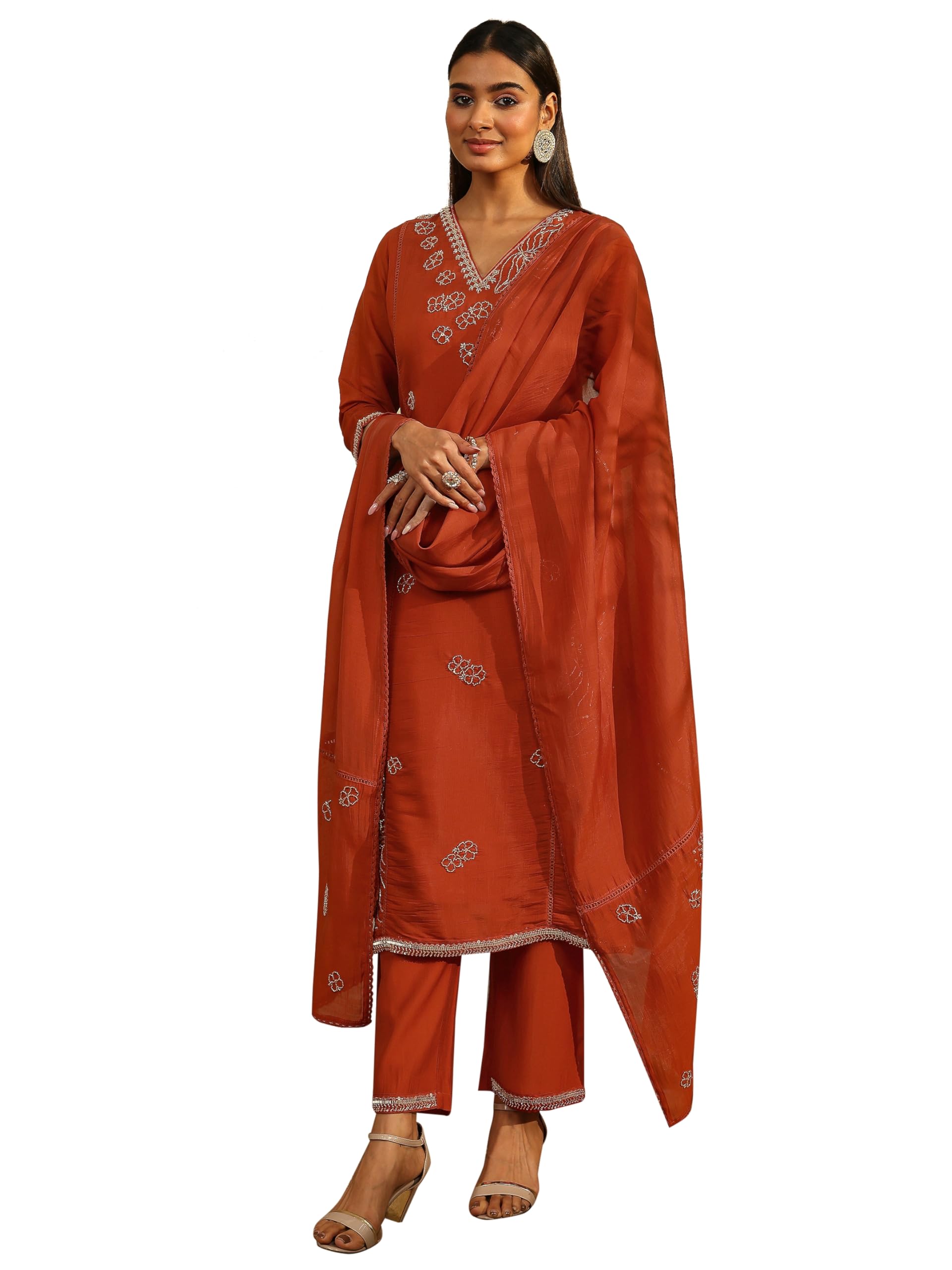 libas art Embroidered Silk Blend Straight Kurta Sets For Women | ethnic wear | bridal suit | wedding dress | occasion wear-picture-11