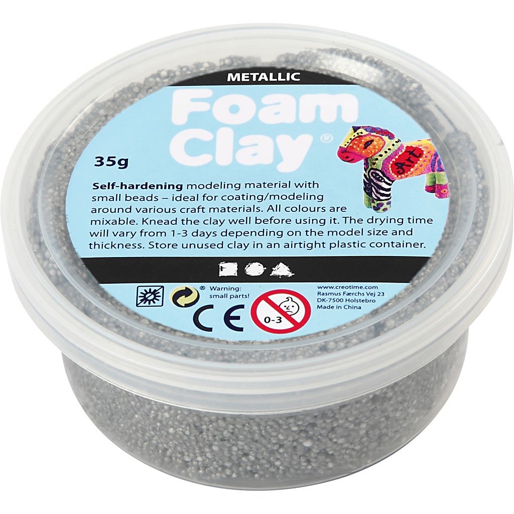 Creativ 78917 35 g Foam Clay Glitter, Silver