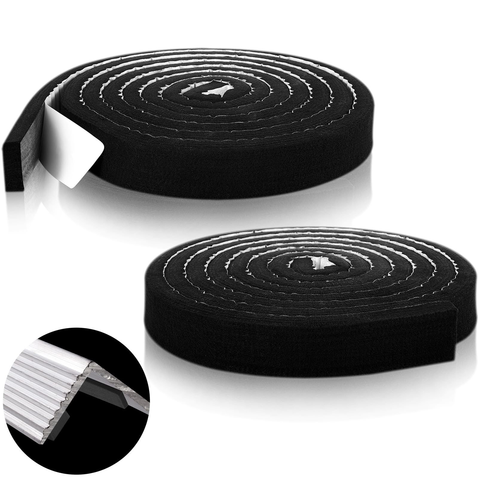 2 Pcs Metal Roofing Universal Vented Ridge Closure Strips 2 W x 15' l (30'l Total) Roof Panel Closure Self Adhesive Felt Tape Waterproof Windproof Seal for Metal Panels Insulation Weather Barrier