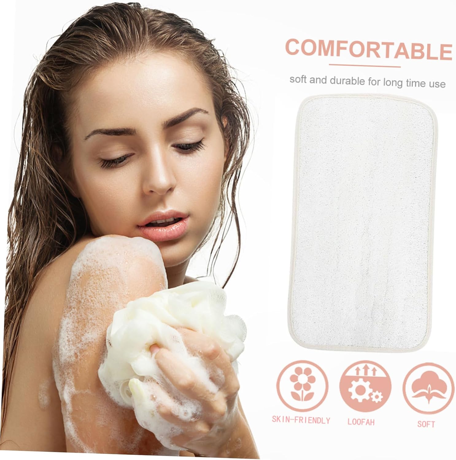 PRETYZOOM 1Set Wall Mounted Bathing with Loofah Cover Body Scrub Mat for Relaxing Shower Experience Quick Dry and Easy to Clean Bath Accessory