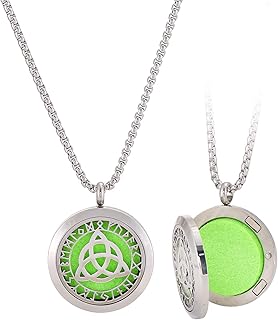 Triangle Viking Celtic Knot Essential Oil Diffuser Necklace - Stainless Steel Locket- Best for Aromatherapy-Perfume, Fragrance, Scent Diffusers for Women and Mens