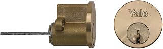 Yale Replacement Rim Cylinder, 6 Keys Provided, P-polished Brass, Suitable for 38-57 mm Doors