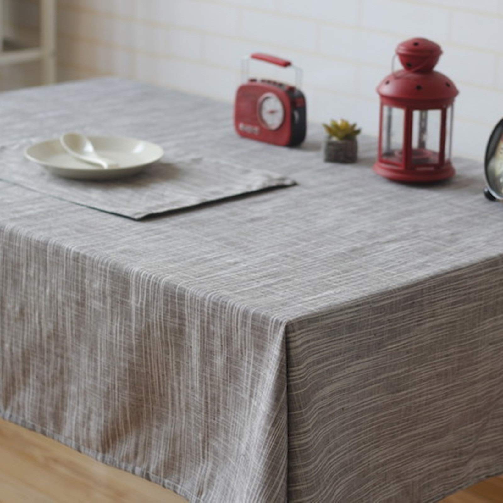 Nappe imitation lin 140x140cm comme toile de fond et nappe café