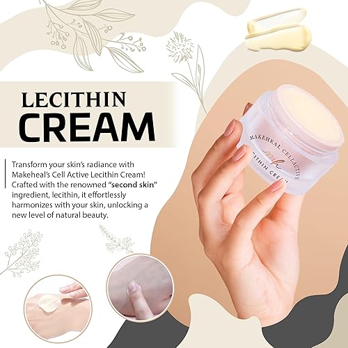 Miniatura 2 de MAKEHEAL  Crema de lecitina activa celular, hidratante para la piel con ricos nutrientes para una piel brillante. Fortalece la barrera cutánea,