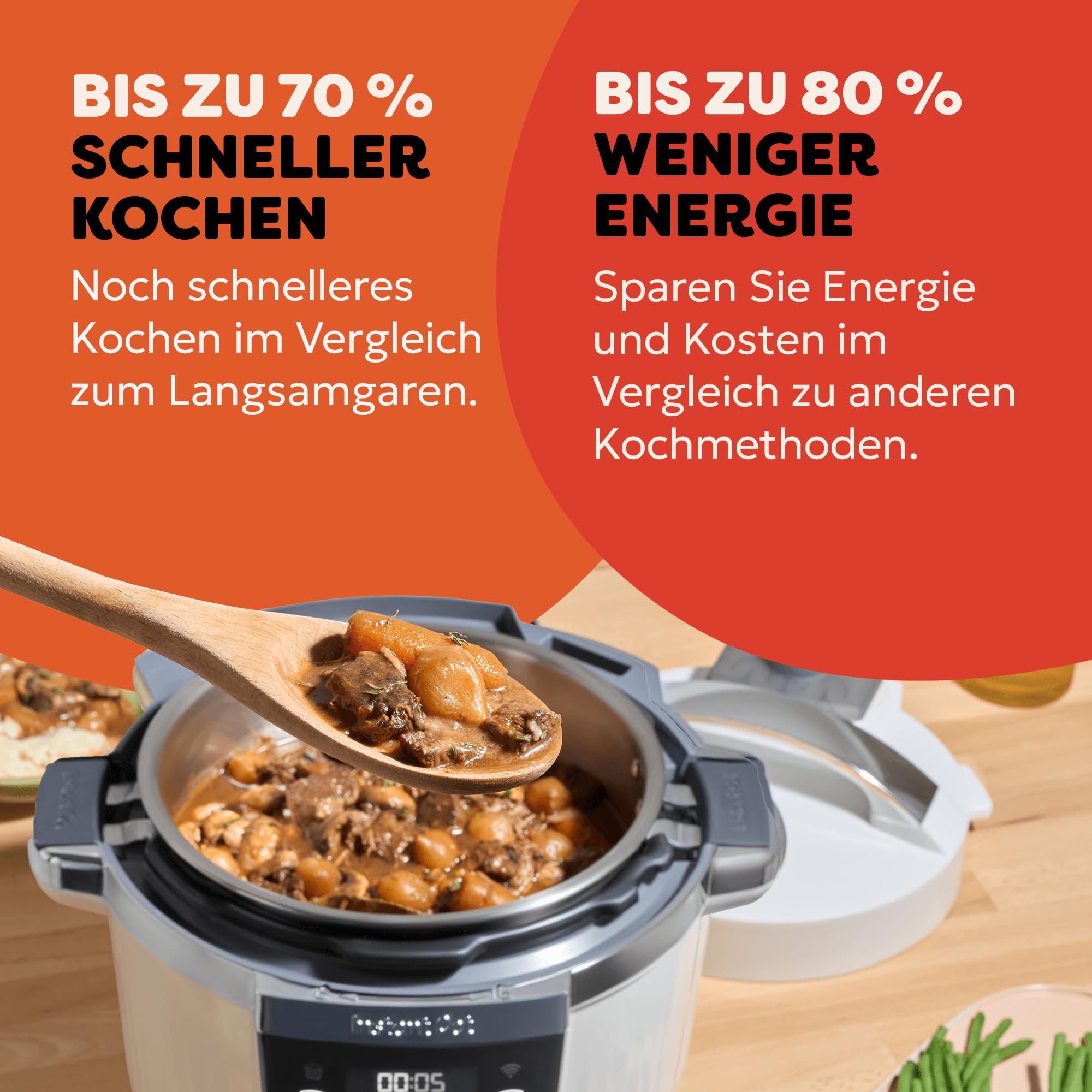 Instant Pot Pro 10-in-1-Multikocher 5,7 l – Weiß, Schnellkochtopf, Schongarer, Reiskocher, Sauteuse, Joghurtbereiter, Speisenwärmer,Vakuumgarer,Dampfgarer, Backen, NutriBoost™, spülmaschinenfest.
