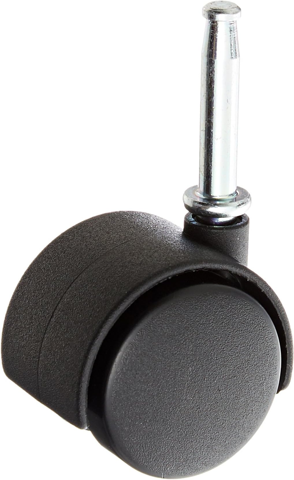 Shepherd Source II Series 40mm Diameter Nylon Hooded Twin Wheel Caster, 5/16" Diameter x 1-1/2" Length Grip Neck Stem, 40 lbs Capacity, Black