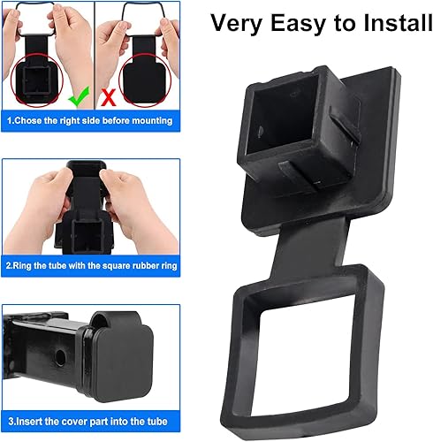 Miniatura 10 de 2 cubiertas de enganche de remolque de 2 pulgadas de 2 pulgadas, enchufe receptor de remolque, tapa de enchufe, receptores de enganche, compatibles