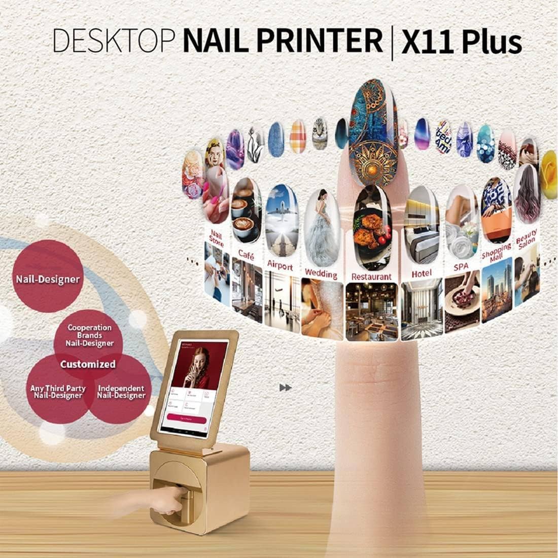 Stampante 3D Smart Nail Art, Macchina Digitale per La Pittura delle Unghie con Touch Screen da 10,1 Pollici, Supporto WiFi/Fai da Te, Stampante per Unghie Professionale per Uso in Studio di Bellezza