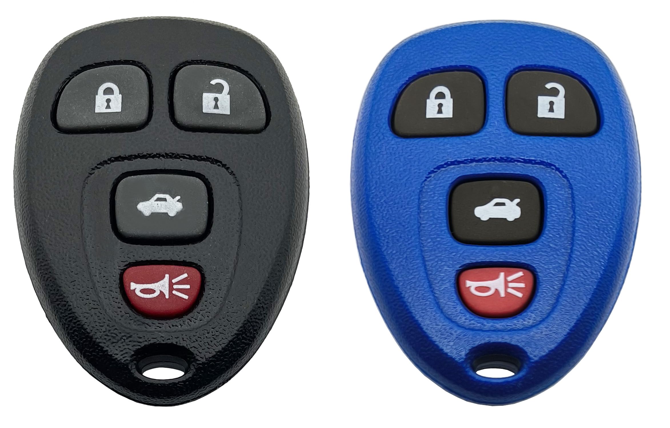 Replacement Key Fob Cover fit for GMC Acadia Yukon Chevy Suburban Tahoe Traverse Cadillac Escalade SRX Buick Enclave Saturn Outlook Key Fob Case (Black+Blue)