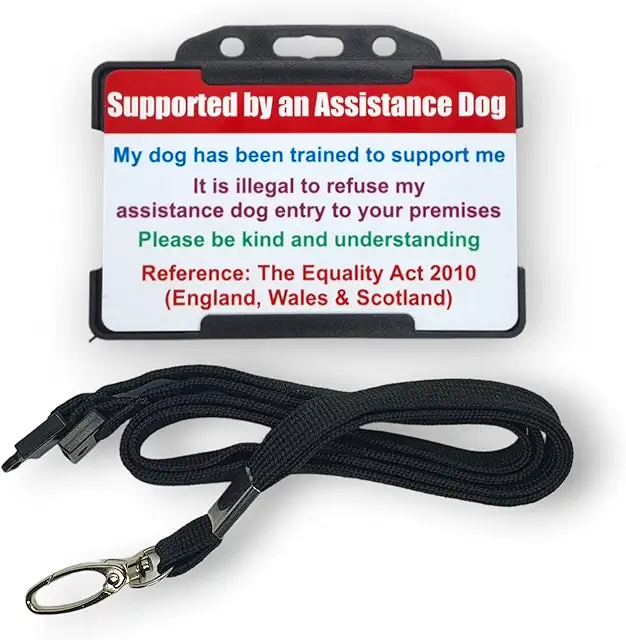 Assistance Dog ID Card with Lanyard - Service Dog Harness for Hidden Disability Awareness