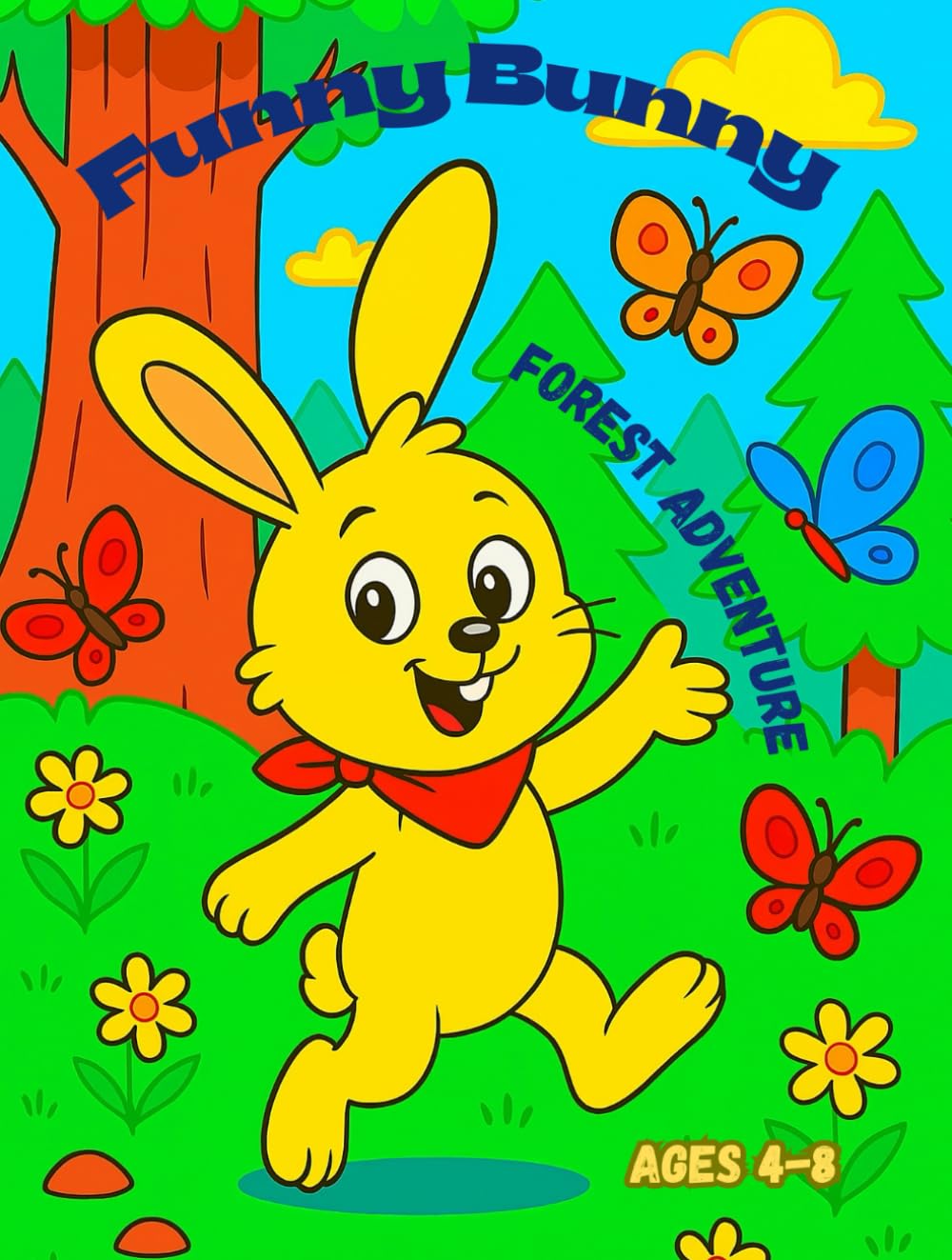 Funny Bunny Coloring Book: A Wholesome Coloring Adventure with Funny Bunny and His Forest Friends – Fun, Kindness & Imagination for Kids Ages 4–8